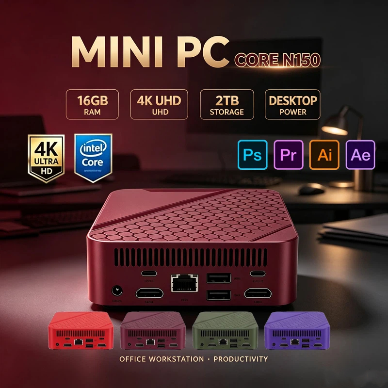 Pc Gaming Editing - Mini PC portable coloré Intel Celeron